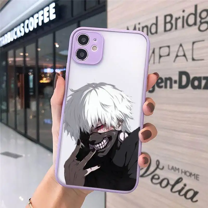

Tokyo Ghoul Phone Case purple matte transparent For iPhone 7 8 x xs xr 11 12 pro plus max mini Clear Funda