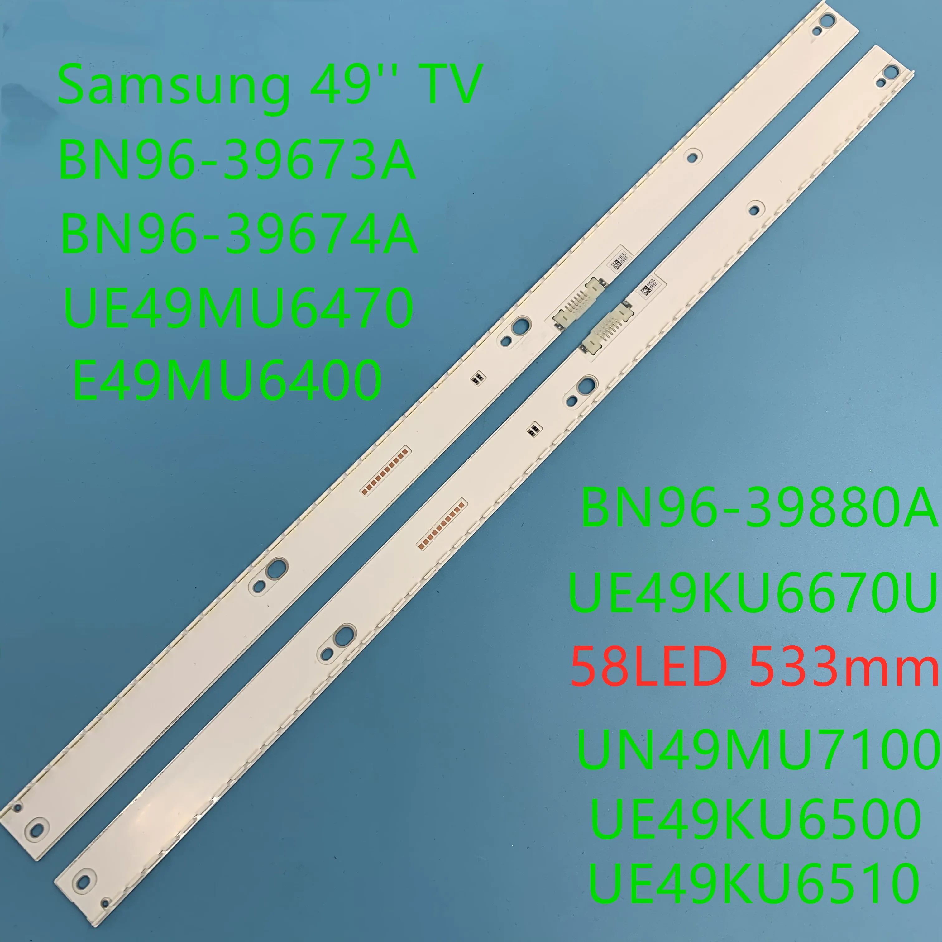 Новая светодиодная лента для подсветки 2 шт. Samsung UE49KU6640 UE49KU6650 BN96-39880A 39882A 39671A 39672A