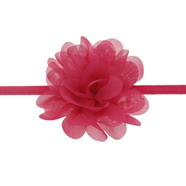hot pink Детская повязка на голову; аксессуары для волос для маленьких девочек; шифоновая повязка на голову с цветами; реквизит для фотосессии; эластичные аксессуары для волос для младенцев - Цвет: hot pink