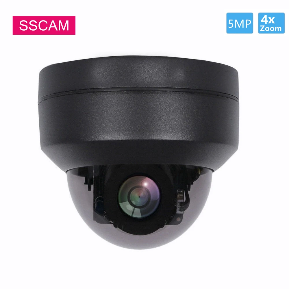 

2.5 INCH 5MP PTZ IP CCTV Camera Pan Tilt 4xZoom Black ONVIF Motion Detection Surveillance Network IP CCTV Camera 30M IR HISEE
