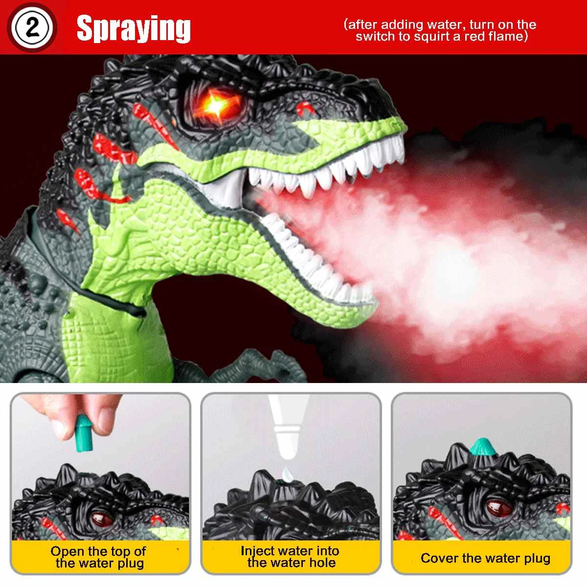 Электрическая игрушка-динозавр Гуляющий тираннозавр укладка светильник яйцо