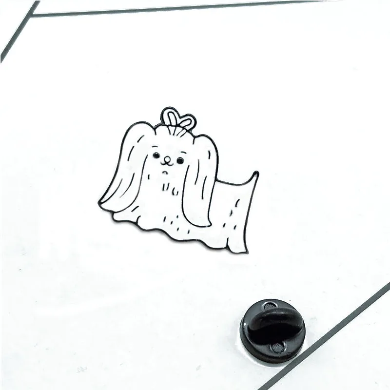 Значки с героями мультфильмов милые белые Броши для женщин булавки собак