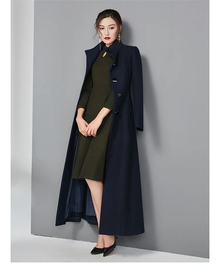 Casaco Feminino,, женское, плюс размер, осень, зима, Cassic, простое, шерстяное, макси, длинное пальто, женский халат, верхняя одежда, Manteau Femme
