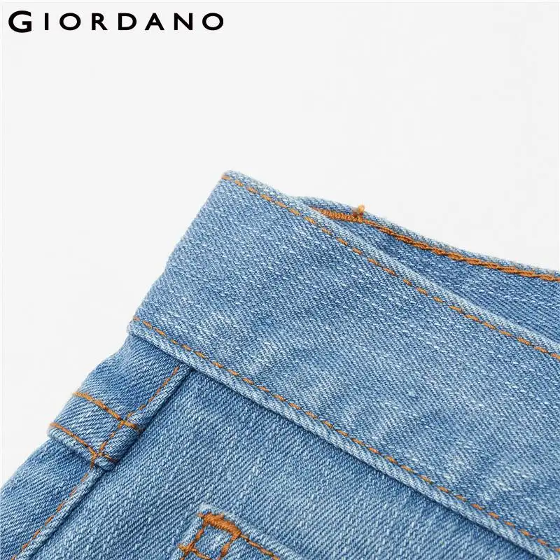 Giordano Men Jeans High-Tech Outcool Fabric Straight Demin Jeans Men Five Pocket Zip Fly Full Length Jeans Masculino 01111077