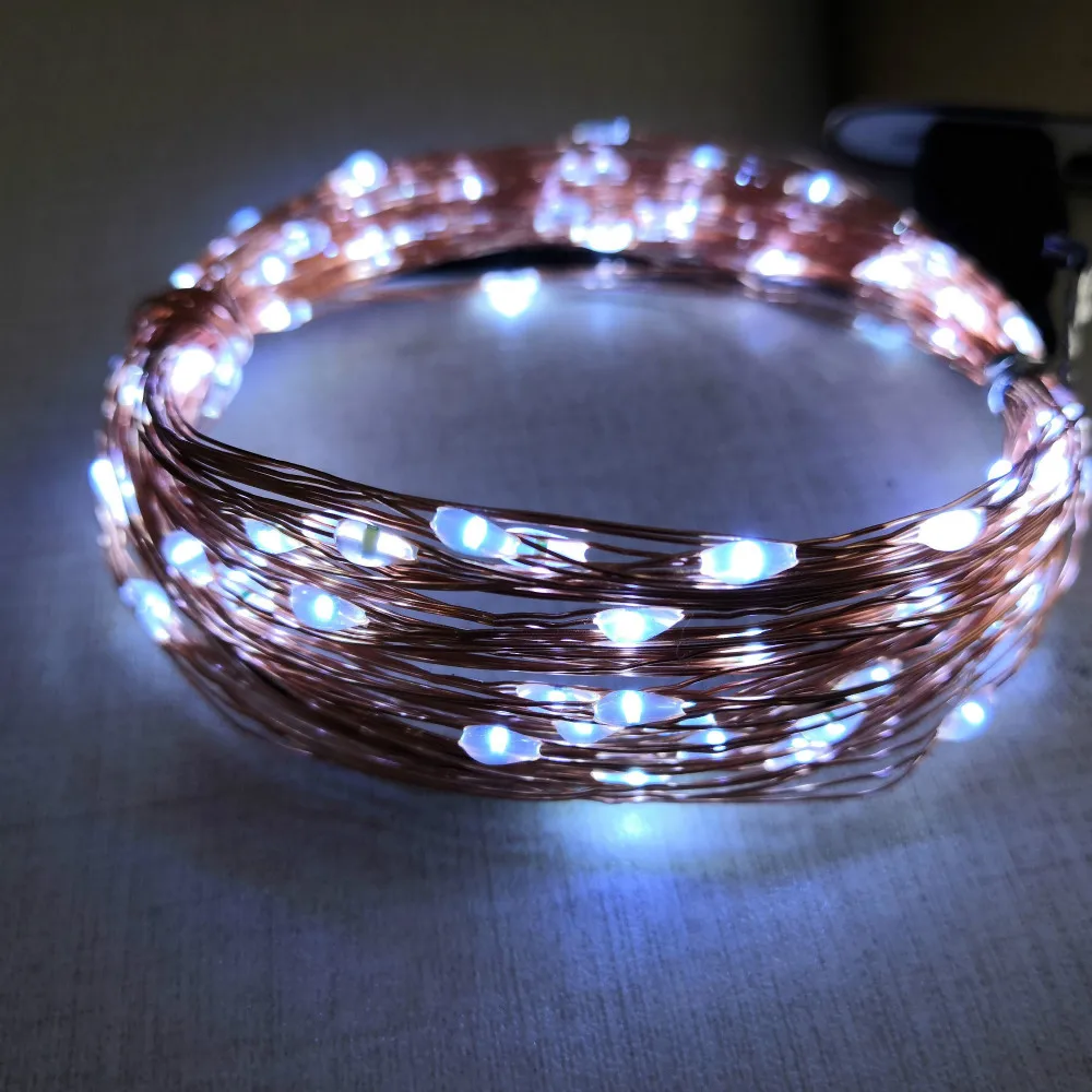 white 2M 5M 10M USB LED фотодержатель переходный огонь Фей на улице батарея операция венок рождество орнамент вечеринка свадьба рождество - Испускаемый цвет: white