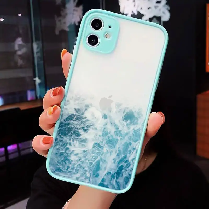 

The sea Water wave Waves Phone Cases matte transparent For blue iPhone 7 8 x xs xr 11 12 pro plus max mini Clear Funda