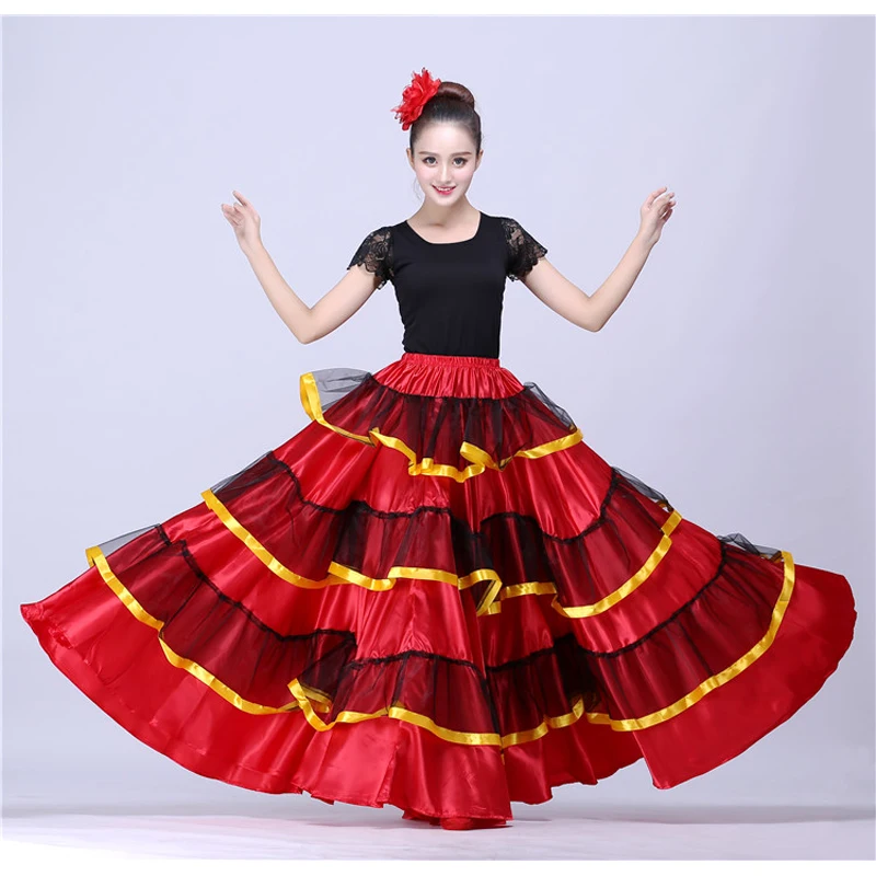 Style4 540 degree Испанская традиционная коррида фестиваль для женщин танцевальные костюмы фламенко красная юбка представление сцена Одежда бальное платье - Цвет: Style4 540 degree