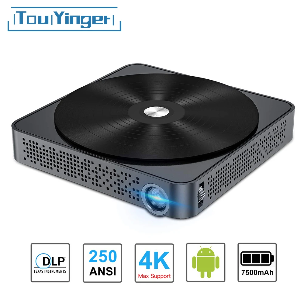 TouYinger S10 DLP мини проектор Android 7 0 карман Портативный Поддержка 4K AC3 WI FI Bluetooth для дома