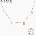 Ожерелье женское из серебра 925 пробы с разноцветным цирконием