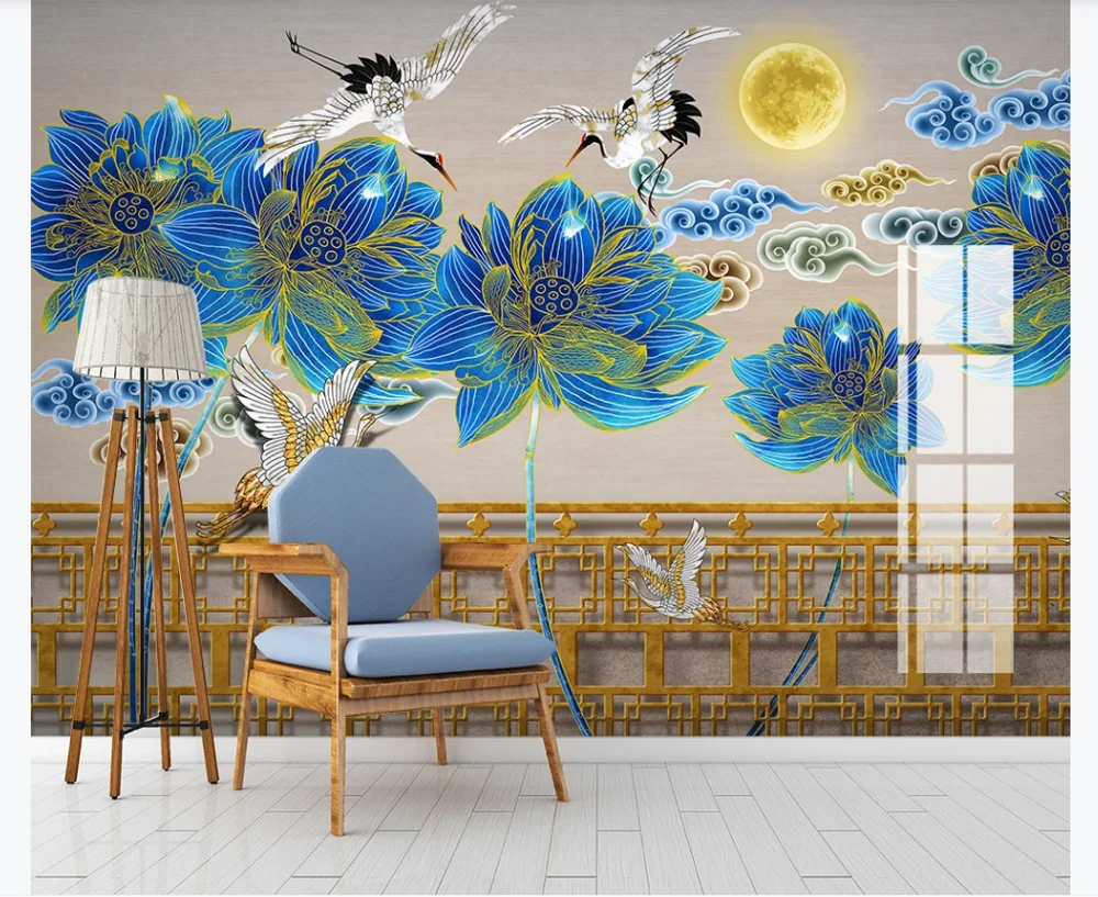Пользовательские 3D фото обои роспись новый китайский чернильный рисунок Лотос
