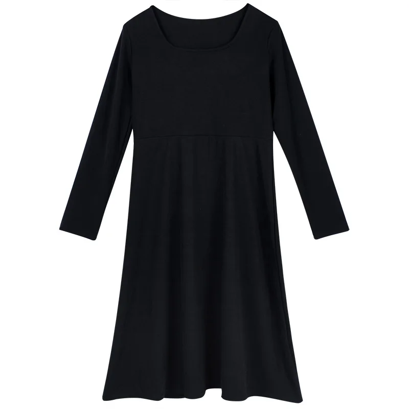 

Large Size Women's Clothing 2021 New Spring Fat mm French Square Collar Dress Female Belly Covering Slimming Knitted Overknee