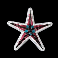 fashion patch clothes stickers five pointed star sequins biker badge sewing on patches for clothing strange things christmas