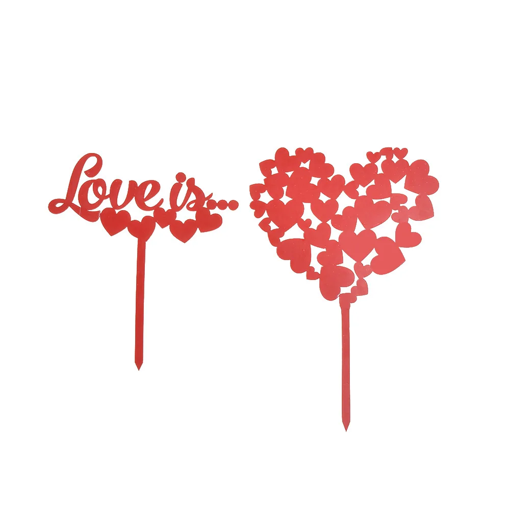 Топпер для торта на День Св. Валентина золотой акриловый кексов с любовным