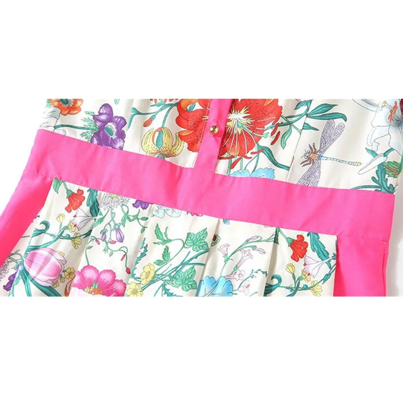 

Runway Fashion Elegant A-line Party Dress New 2020 Summer Women Short Sleeve Vintage Print Dresses