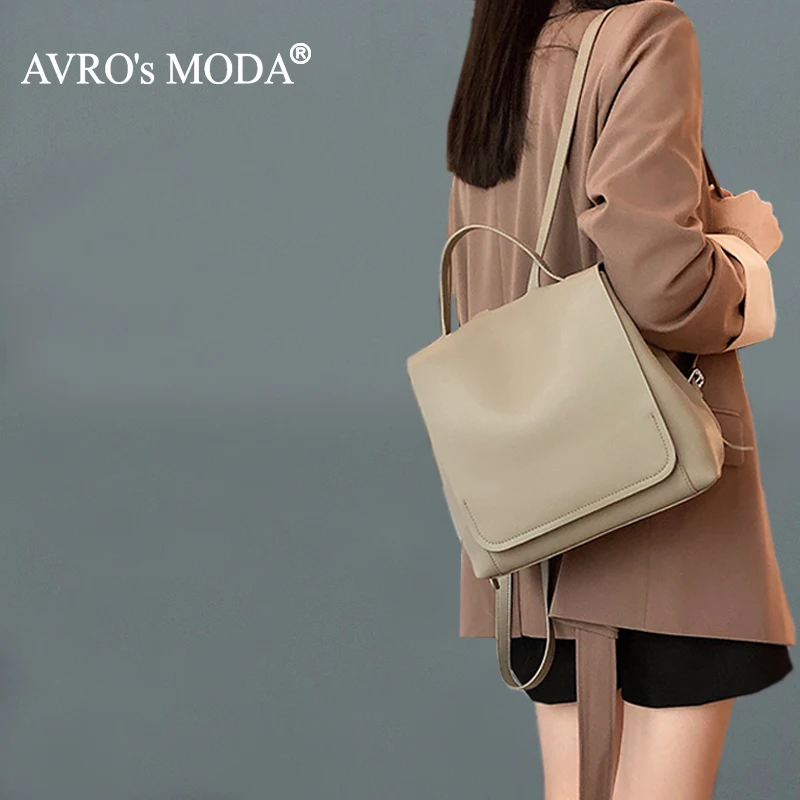 AVRO's MODA Brand Fashion Genuine Leather Backpack Women High Quality Designer Ladies Casual Shoulder Teenagers Girl School Bag