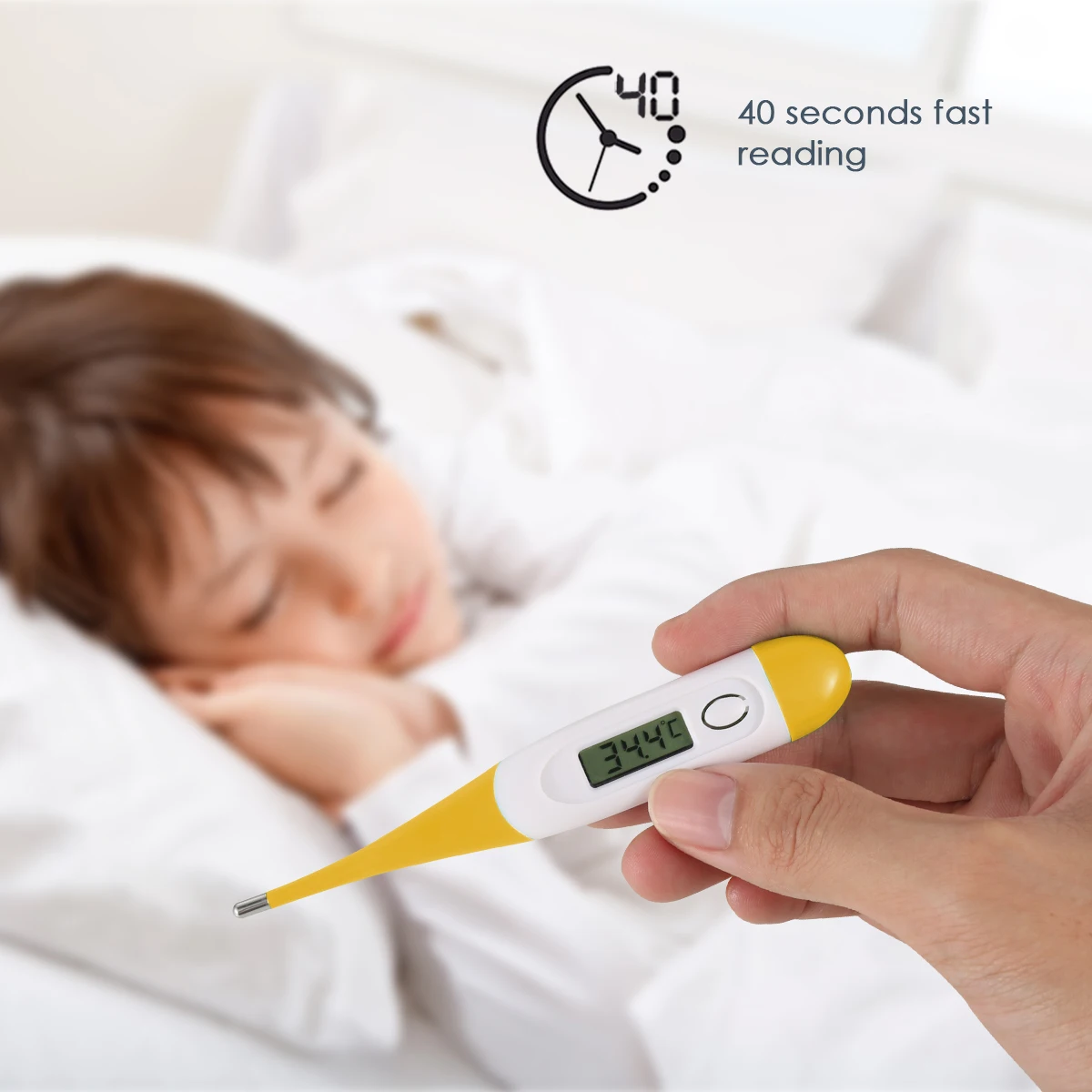 

Flexible Tip Digital Thermometer Kids Adult Armpit Oral Temperature Meter Soft Tip Electronic Household Thermometer