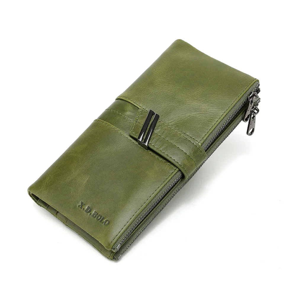 

Женский кошелек из натуральной кожи, дамские портмоне для мелочи, удлиненный клатч, кредитница с держателем для телефона