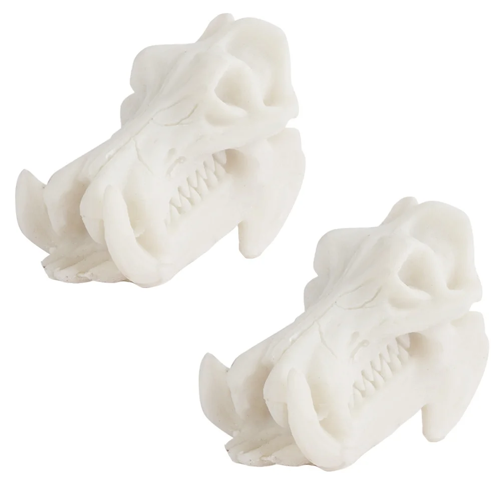 

2PCS Fish Tank Landscaping Adornment Resin Animal Skull Model Ornament (White)