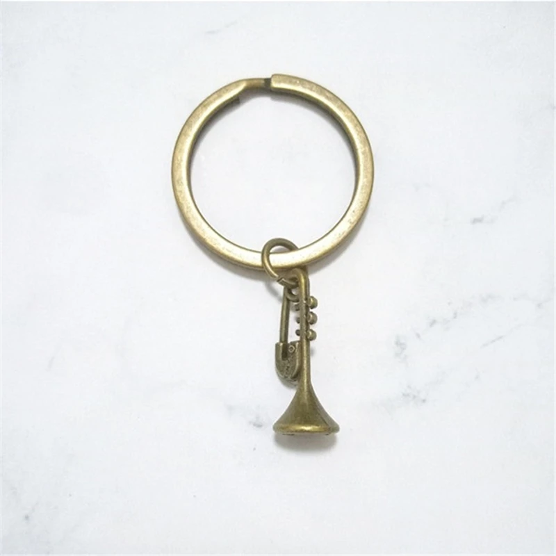 

Bronze Color Trumpet Keychain, Music Lover Keychain, Music Charm Keychain , Horn Keychain Music Gift