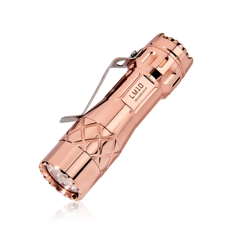 구매 Lumintop-LM10 구리 2800LM 200M 트리플 LED EDC 램프 전술 미니 LED 토치 랜턴, 손전등 전자 테일 스위치 18650