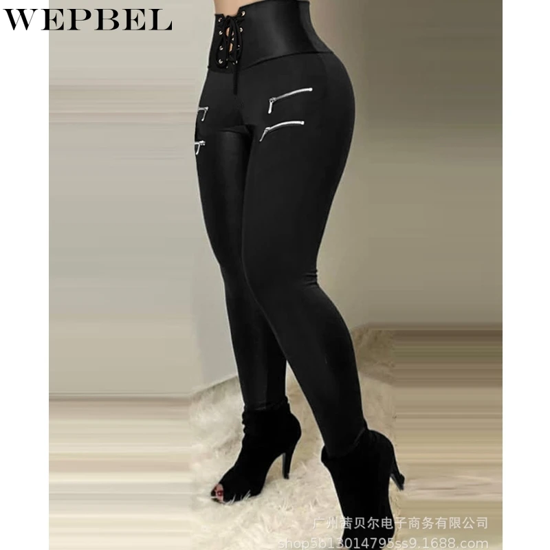 

Длинные брюки WEPBEL, женские повседневные однотонные брюки на молнии, летние Сексуальные облегающие брюки-карандаш с высокой талией
