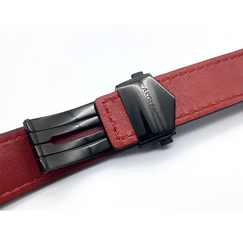 Ремешок AKGLEADER из углеродного волокна и натуральной кожи для часов Apple Watch Series 4 5 40 мм 44 мм серия 3 2 браслет на запястье 38 мм 42 мм