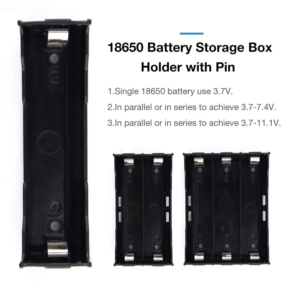 18650 Батарея коробка 3 7 V литиевая со штифтовым соединением с Тип 1/2/3 держатель