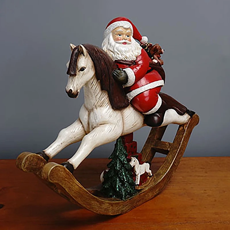 

Скульптуры Санты лошади из смолы, Современные рождественские статуи, домашний декор, рождественские Статуэтки для украшения интерьера ком...