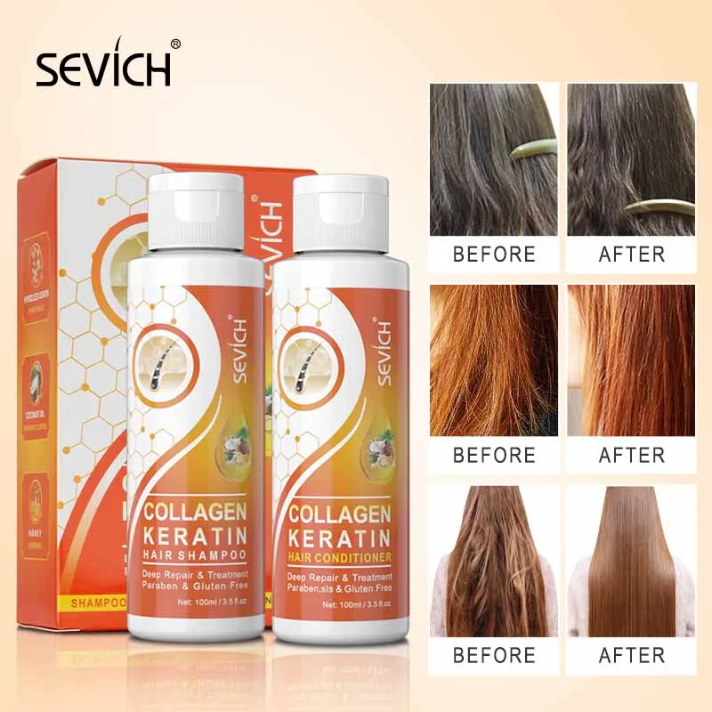 Keratin Hair Growth Shampoo Scalp Treatment Collagen Repair Damage Straighten Conditioner Moisturizer Coconut Oil Care | Красота и