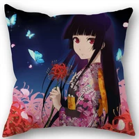 custom square pillowcase anime enma ai cotton linen pillow cover zippered 45x45cm one sides diy gift officehomeoutdoor