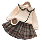 Детский осенний Универсальный свитер, плиссированная юбка принцессы для девочек, 27 цветов
