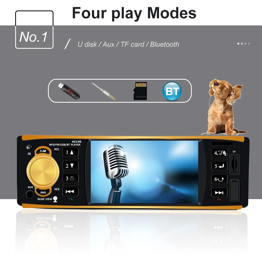 4 1 дюймов 1Din Автомобильная Радио Аудио стерео Din USB AUX FM Станция Bluetooth Hands Free