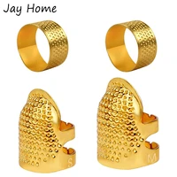 4pcs metal copper sewing thimble finger protector adjustable finger shield ring for hand sewing quilting embroidery accessories