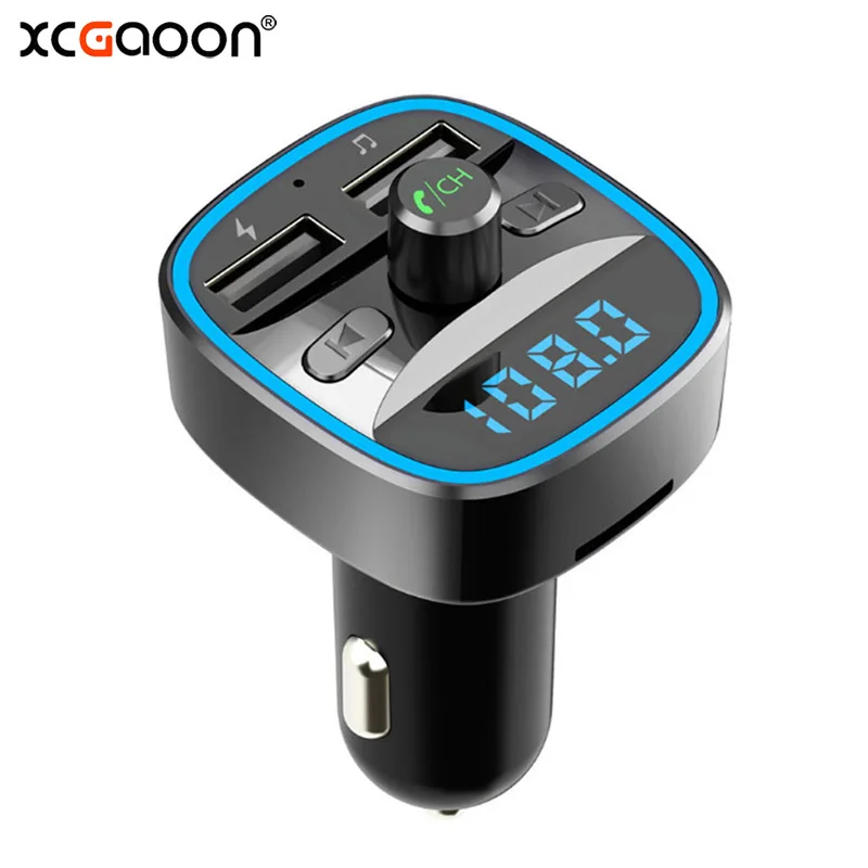 

XCGaoon T25 Bluetooth-совместимый V5.0 Автомобильный Mp3 музыкальный плеер с гарнитурой, FM-передатчик, 2 USB Автомобильное зарядное устройство, поддержка ...