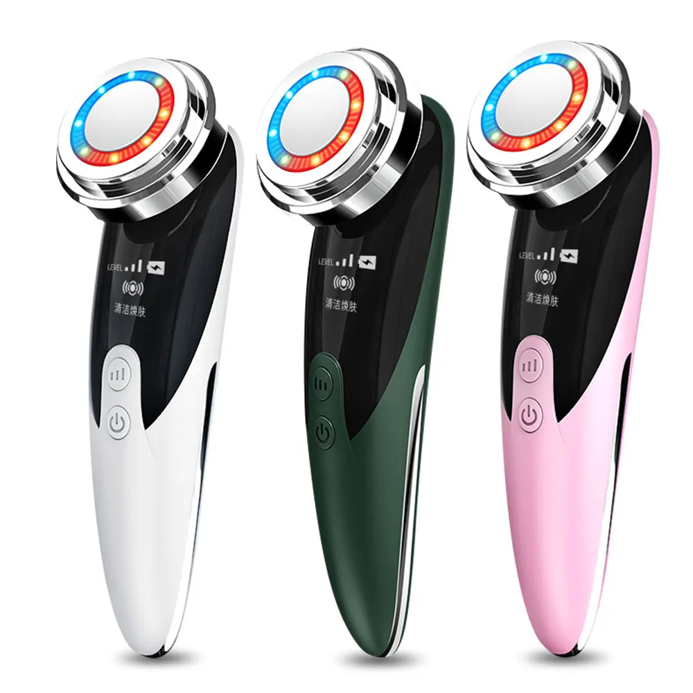

EMS Beauty Instrument Face Lifting Heat Red Blue Light Face Cleaner Deep Cleansing Home Skin Care Device Face Massager Device