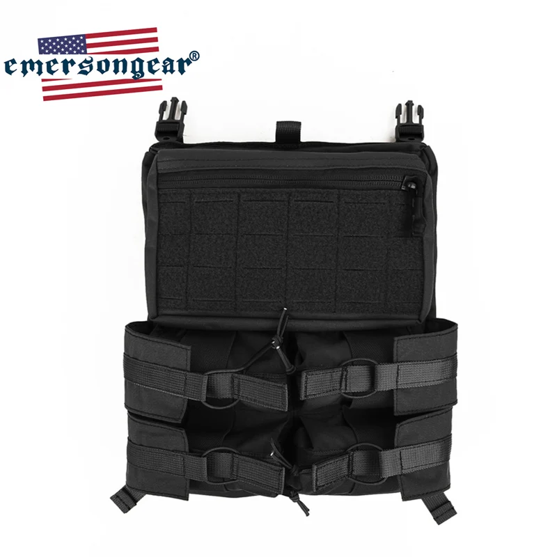 Emersongear Tactical Vest Banger Back Pack Back Panel For 420 Plate Carrier Bungee Drop Pouch Hunting LXB Style Pouch Airsoft BK