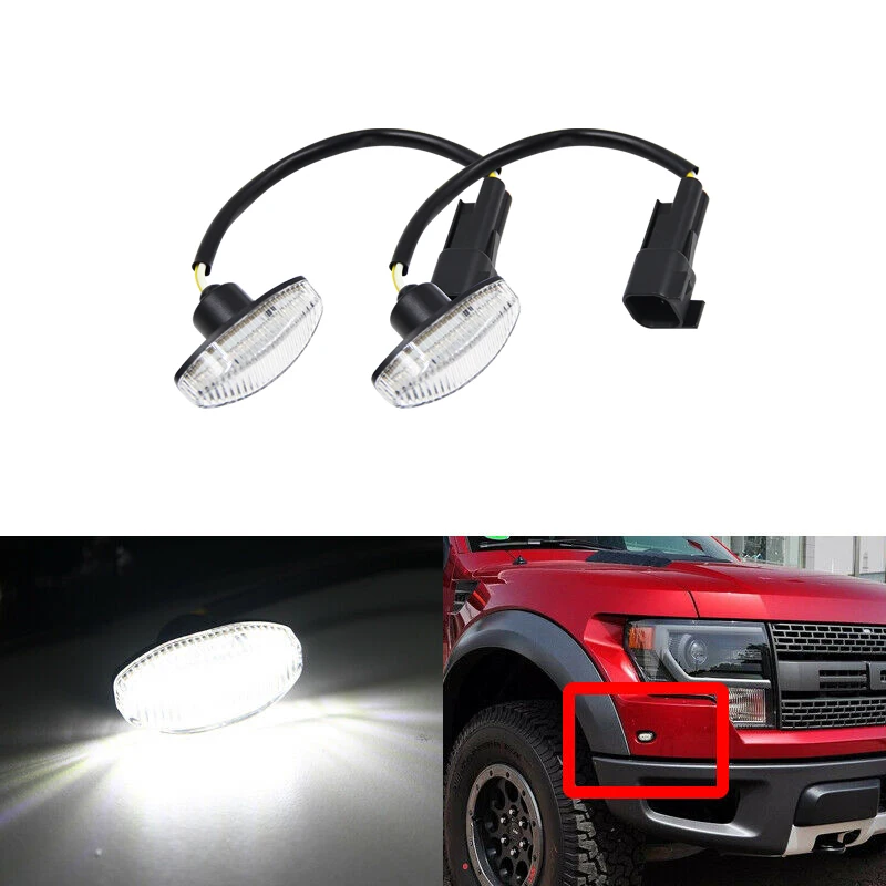 2X белая Передняя фотосессия для Ford F150 SVT Raptor 2010 2011 2012 2013 2014|Сигнальная лампа| |