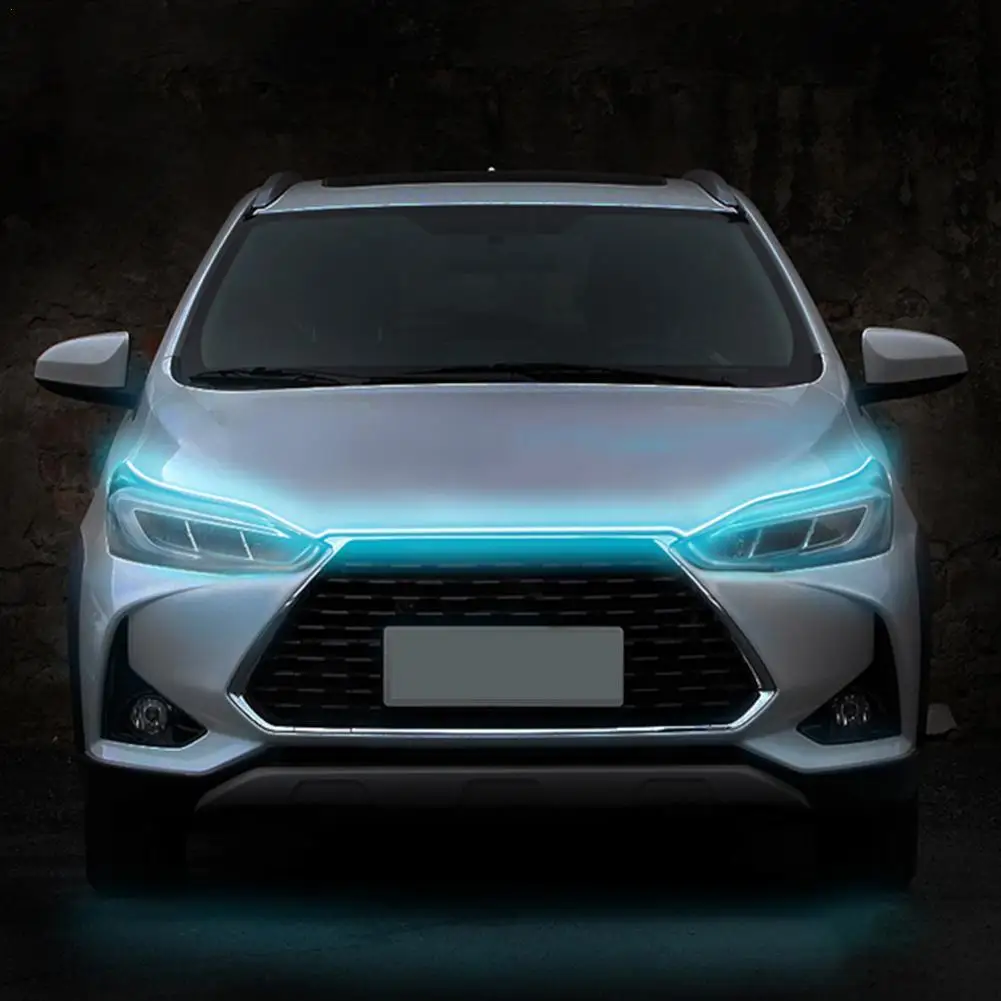 

1.8M Universal 12V Vehicle Ambient Light Car Hood Daytime Running LED Strip Lights Flexible Waterproof DRL Decoration Lamp