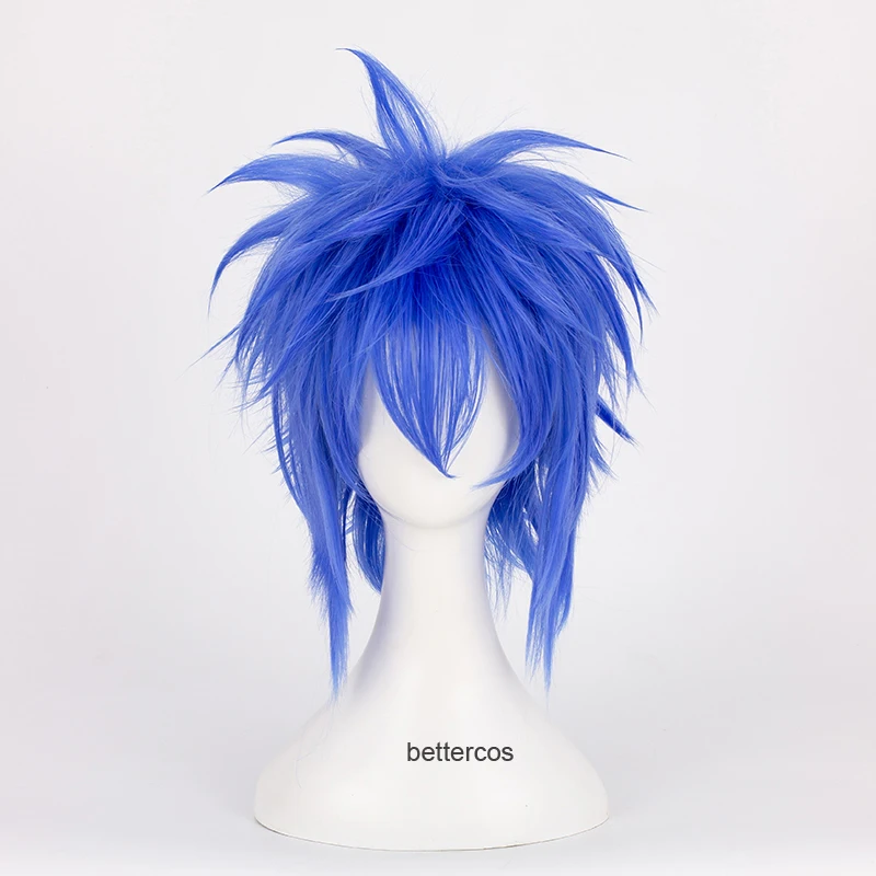 Fairy Tail Jellal Fernandes Cosplay Wig Short Blue Heat Resistant Synthetic Hair Wig + Wig Cap