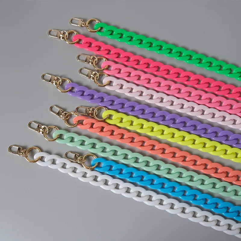 

2021 New Summer Jelly Bag Chain Multicolor Small Resin Acrylic Thick Chain Single Chain Shoulder Diagonal Fresh Style