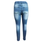 Женские рваные джинсы, брюки для взрослых с высокой талией и эластичным поясом, длинные брюки с Кулиской для лета и осени, 2021