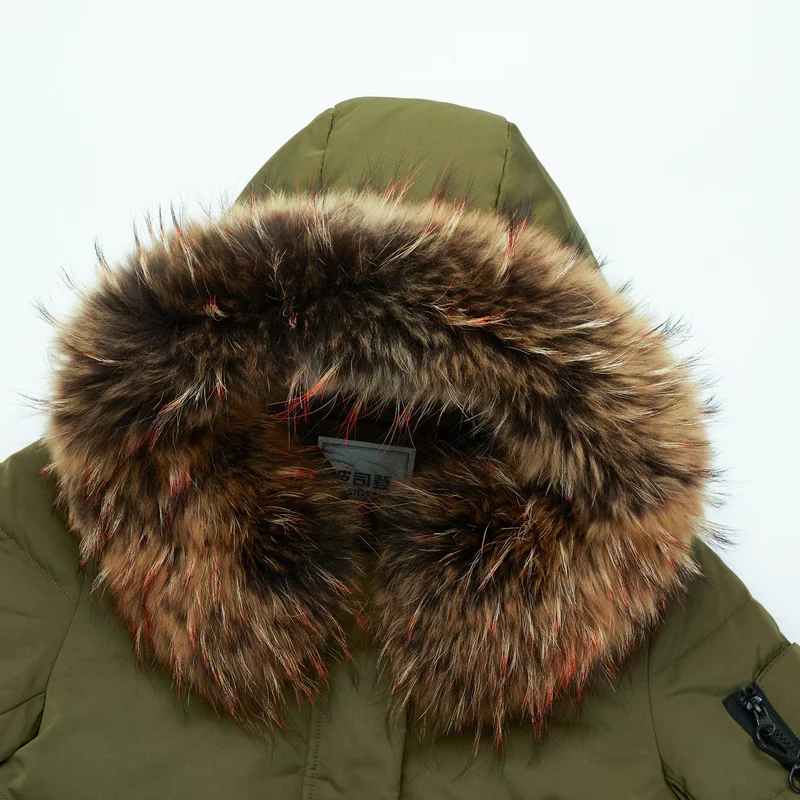 Женский зимний пуховик BOSIDENG с большим воротником из натурального меха женский