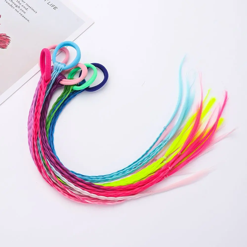 

Hair Extensions Accessories Headdress Twist Braid Hair Rope Ponytail Headbands Wig Braid Head Rope Colorful Wigs
