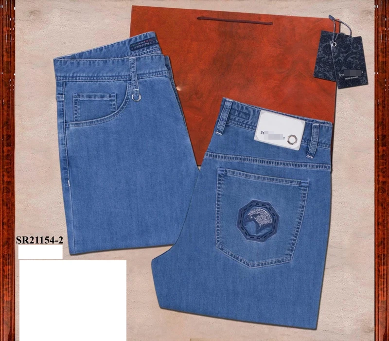 

BILLIONAIRE Jeans Dark gray 2021 summer new 100% cotton Fashion England casual embroidery elasticity high quality free shippng