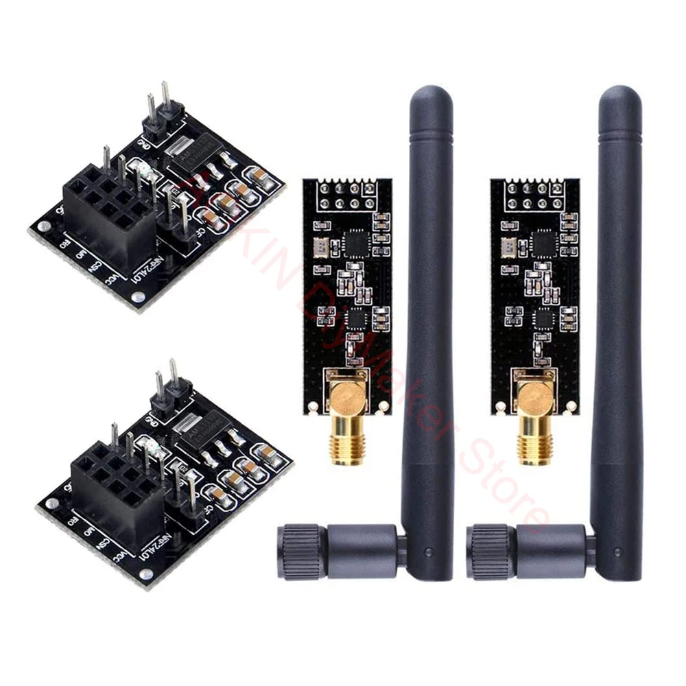 2 комплекта NRF24L01 + PA LNA беспроводной модуль с антенной на расстояние 1000 метров для