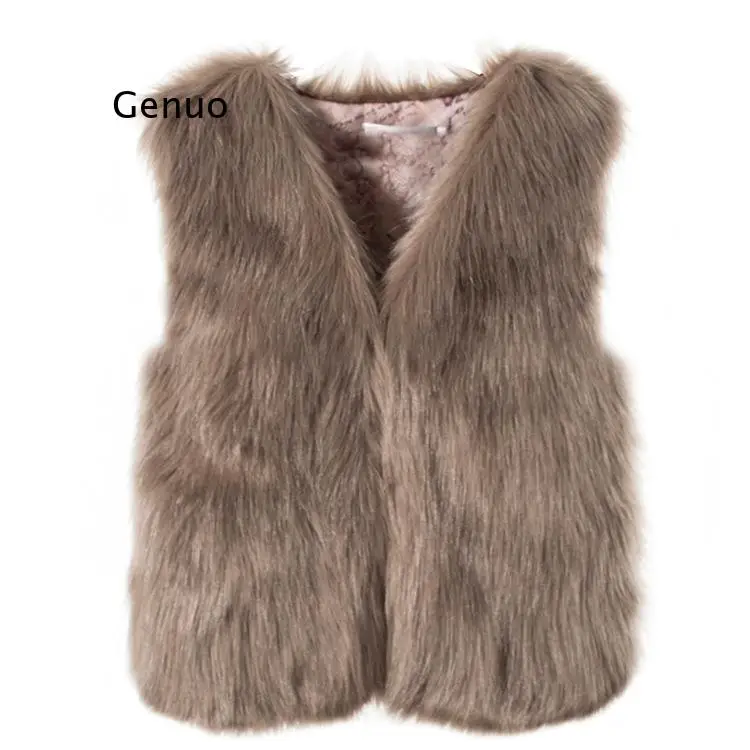 Шуба из искусственного меха плюшевая Повседневная теплая облегающая безрукавка