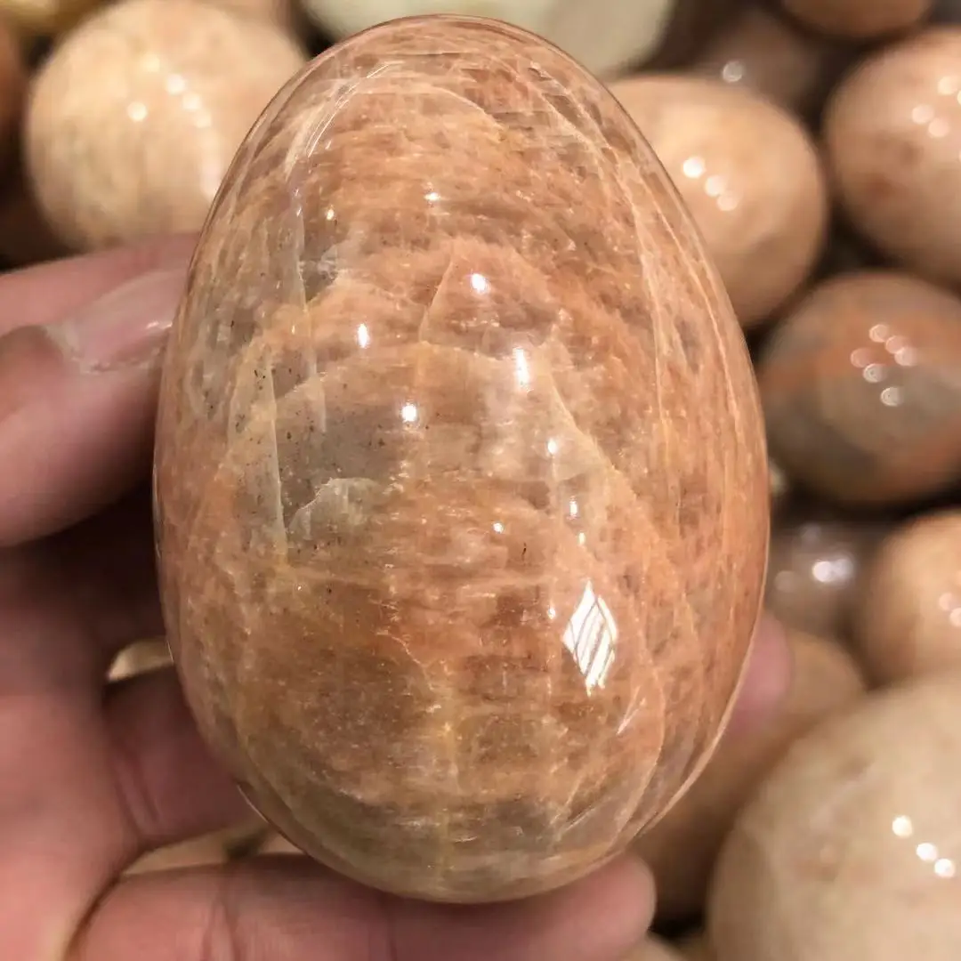 

150-180g Natural Orange An Egg Polished Quartz Crystal Egg Treatment Healing