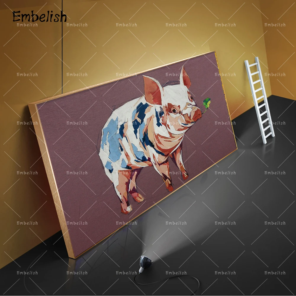 

Embelish 1 Pieces Modern Home Decor Wall Art Pictures For Living Room Cartoon Pig Animals HD Print On Canvas Bedroom Paintings
