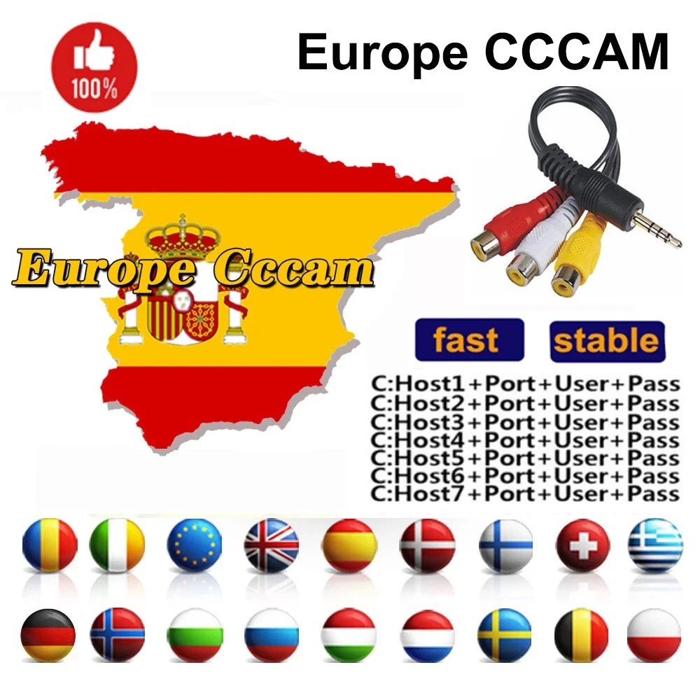 

2021 Stable 8 Cable for Europe Dvb S2 V8 V8x Tv Receiver