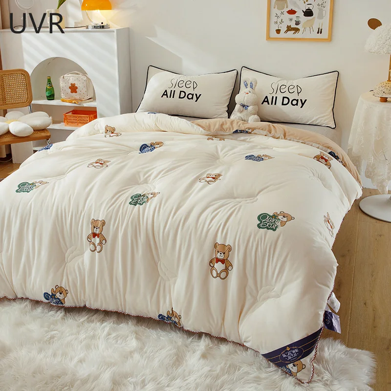 

UVR Super Soft Quilt Adult Thick Warm Winter Blankets High Grade Autumn Winter Quilt Luxury Bedding Student Blankets